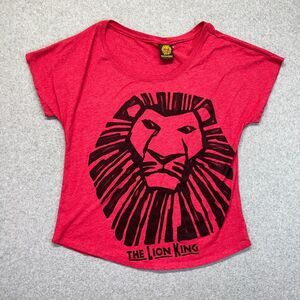 The Lion King Broadway Musical T-Shirt Women's Medium Red Graphic Cropped/Boxy